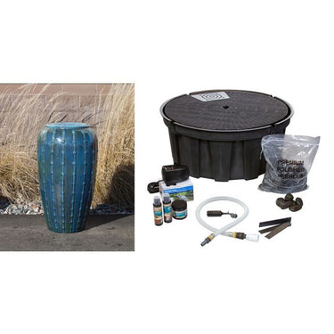 Closed Top FNT3457 Ceramic Vase Complete Fountain Kit Vase Fountain Blue Thumb